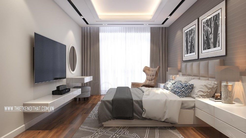 Thiết kế nội thất phòng ngủ Master căn hộ chung cư Mandarin